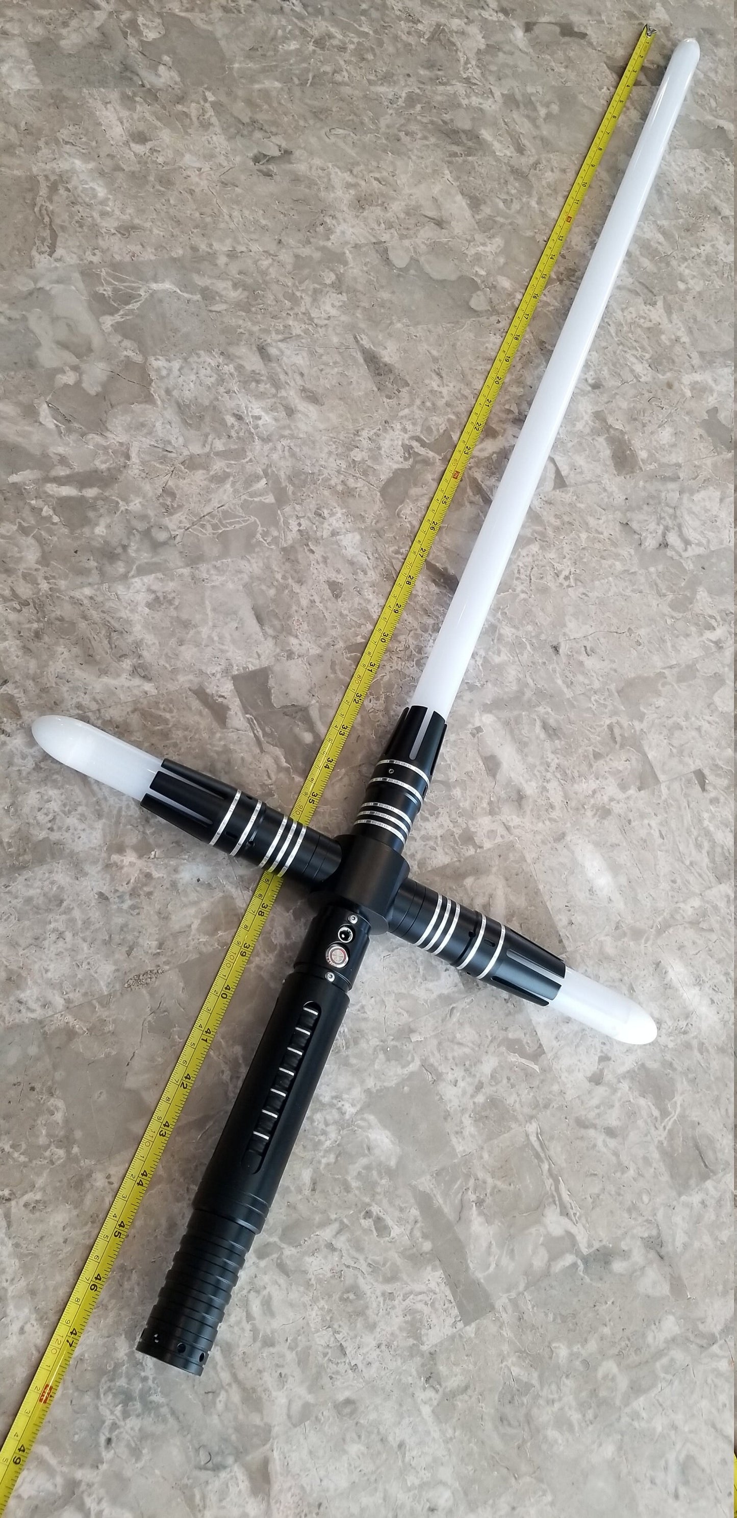 Color Changing Cross Lightsaber with Sound – Extremely Durable, Attractive Hilt, Aluminum, Forked Shaped Emitter, RGB, Star Wars Bossaber