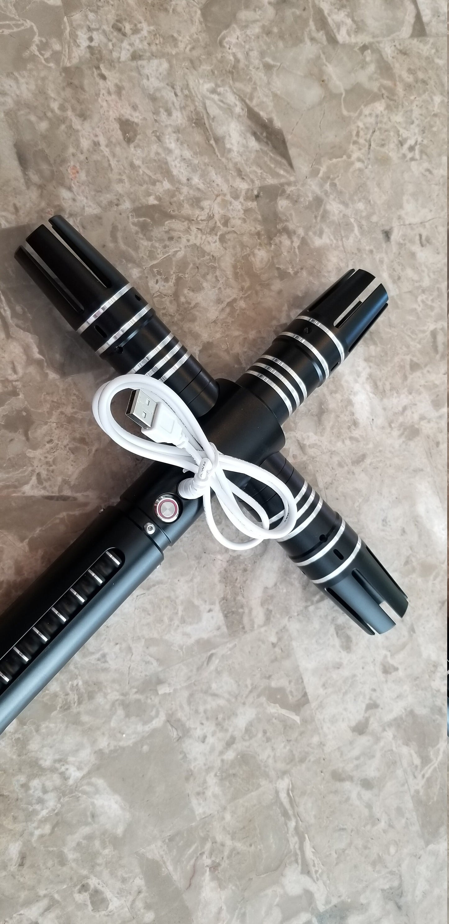 Color Changing Cross Lightsaber with Sound – Extremely Durable, Attractive Hilt, Aluminum, Forked Shaped Emitter, RGB, Star Wars Bossaber