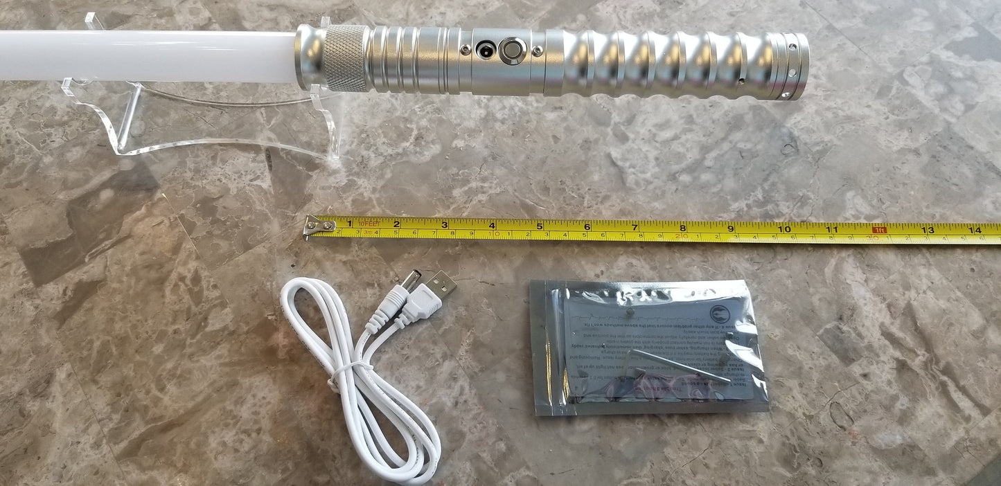Lightsaber Color Change 16 Sound Bluetooth Durable Dueling Saber Silver Hilt RGB Light Saber Star Wars Gift Bossaber "Agent Saber"