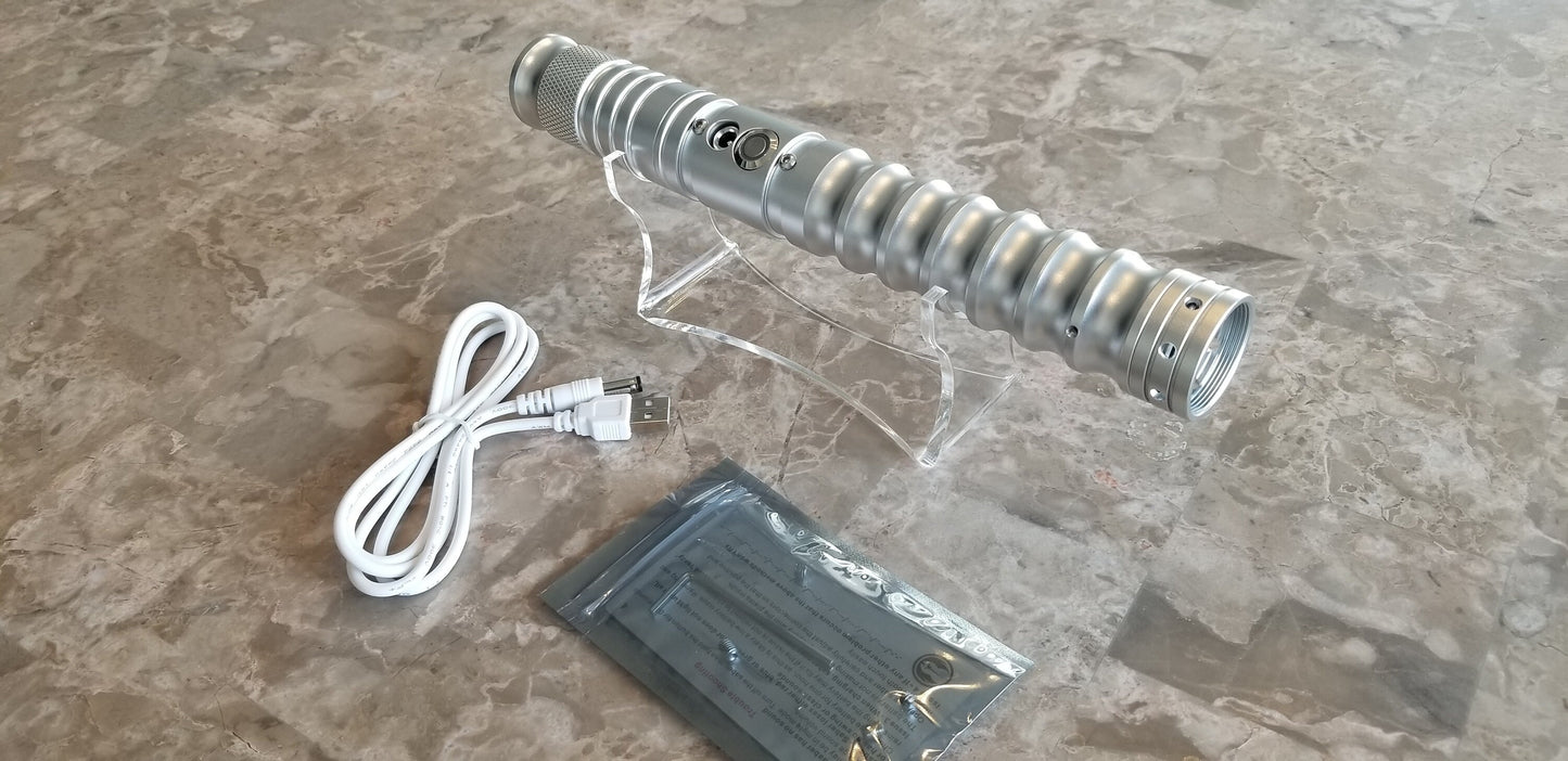 Lightsaber Color Change 16 Sound Bluetooth Durable Dueling Saber Silver Hilt RGB Light Saber Star Wars Gift Bossaber "Agent Saber"