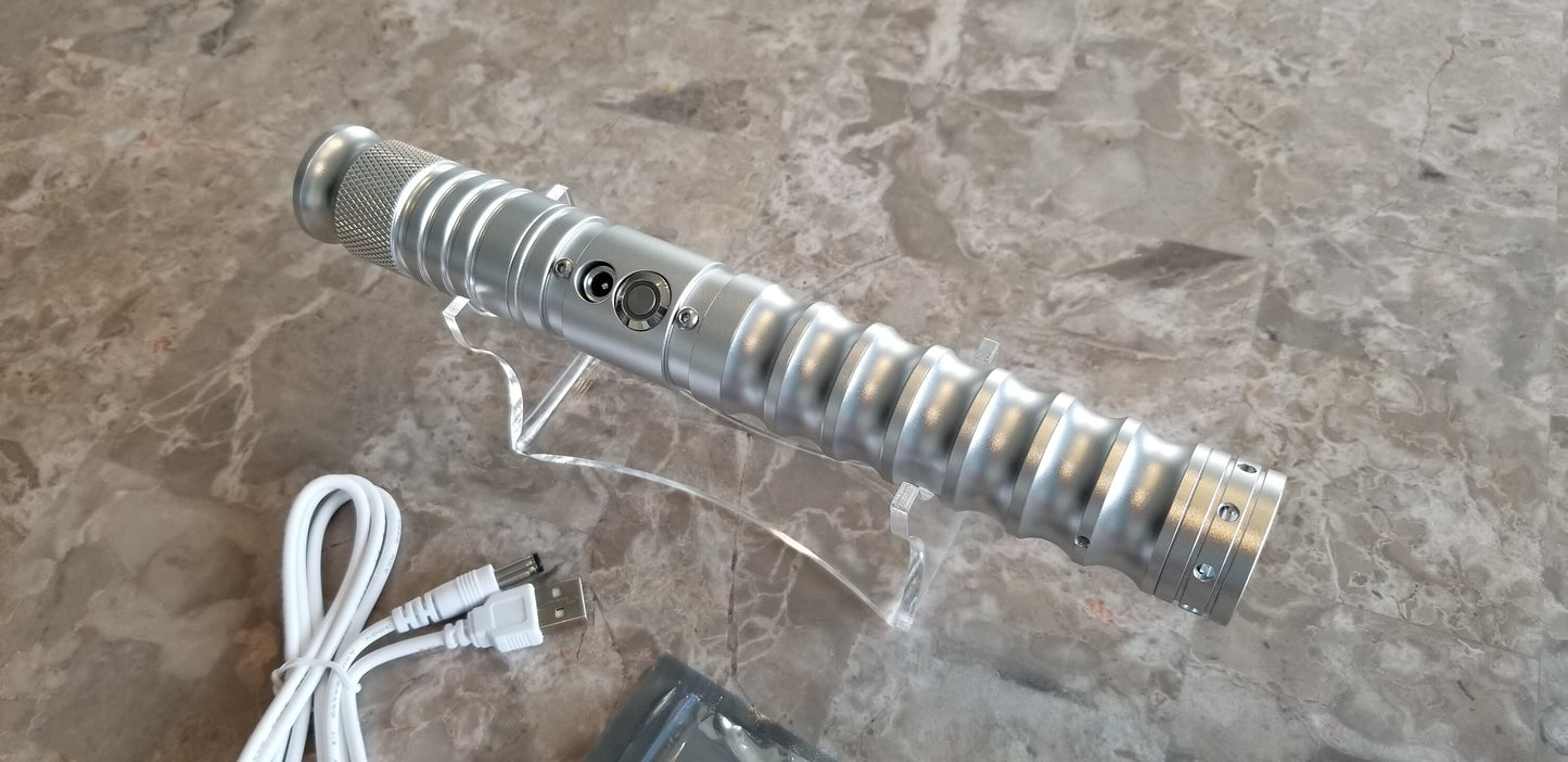Lightsaber Color Change 16 Sound Bluetooth Durable Dueling Saber Silver Hilt RGB Light Saber Star Wars Gift Bossaber "Agent Saber"
