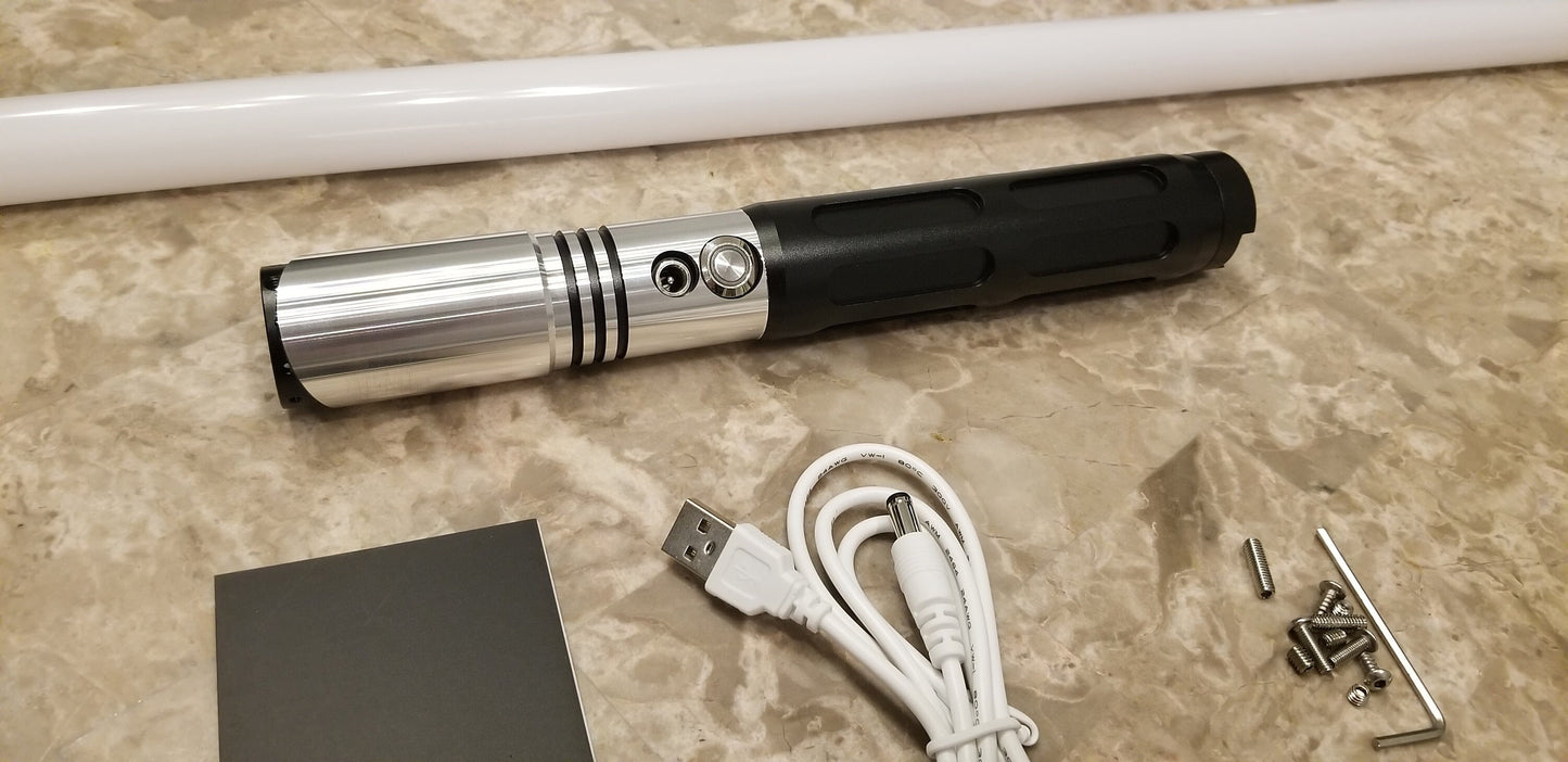 Lightsaber Any Color 16 Sound Bluetooth Durable Attractive Black Aluminum Light Saber Hilt Jedi Sith RGB Star Wars Gift Bossaber "Aurora"