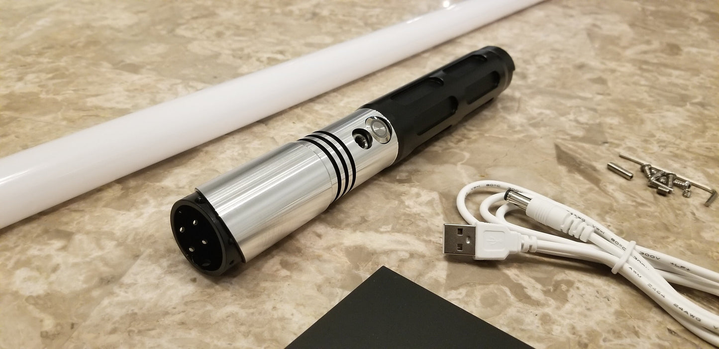 Lightsaber Any Color 16 Sound Bluetooth Durable Attractive Black Aluminum Light Saber Hilt Jedi Sith RGB Star Wars Gift Bossaber "Aurora"