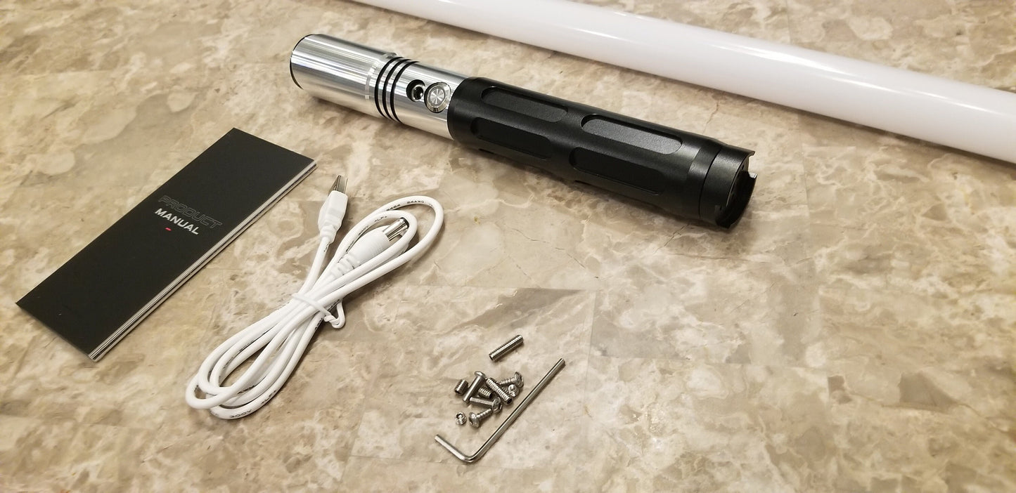 Lightsaber Any Color 16 Sound Bluetooth Durable Attractive Black Aluminum Light Saber Hilt Jedi Sith RGB Star Wars Gift Bossaber "Aurora"