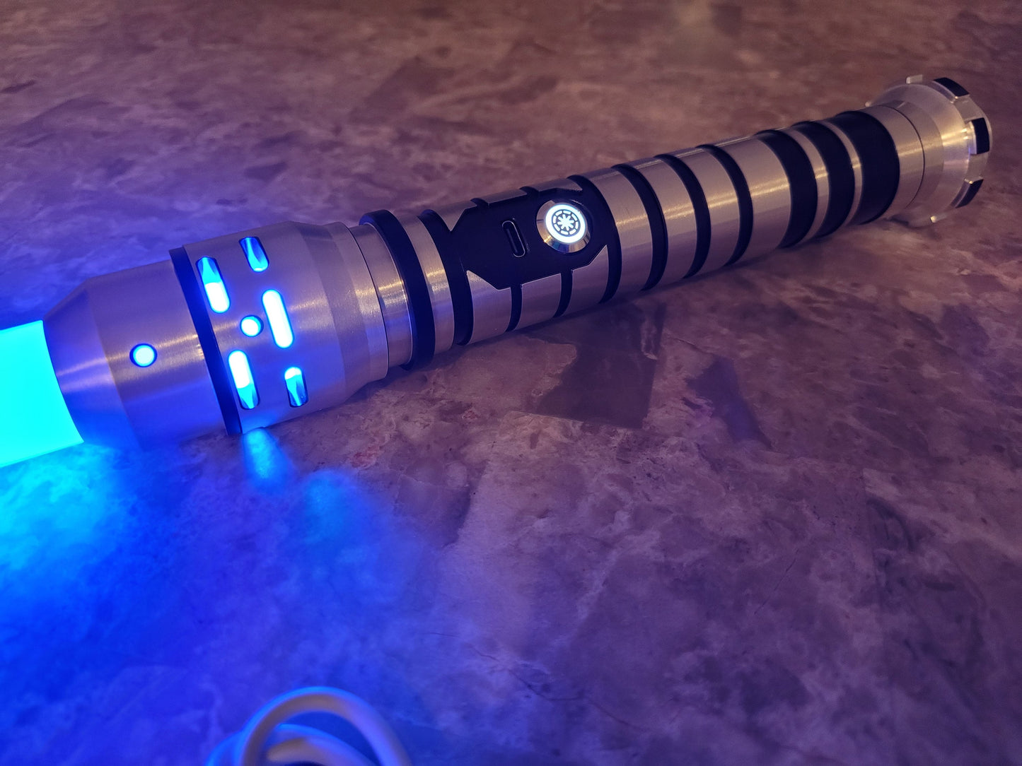 Color Changing Lightsaber with Sound – "IG Assassin Saber" Extremely Durable, Aluminum Hilt, Rounded Shaped Emitter, RGB, Star Wars Bossaber