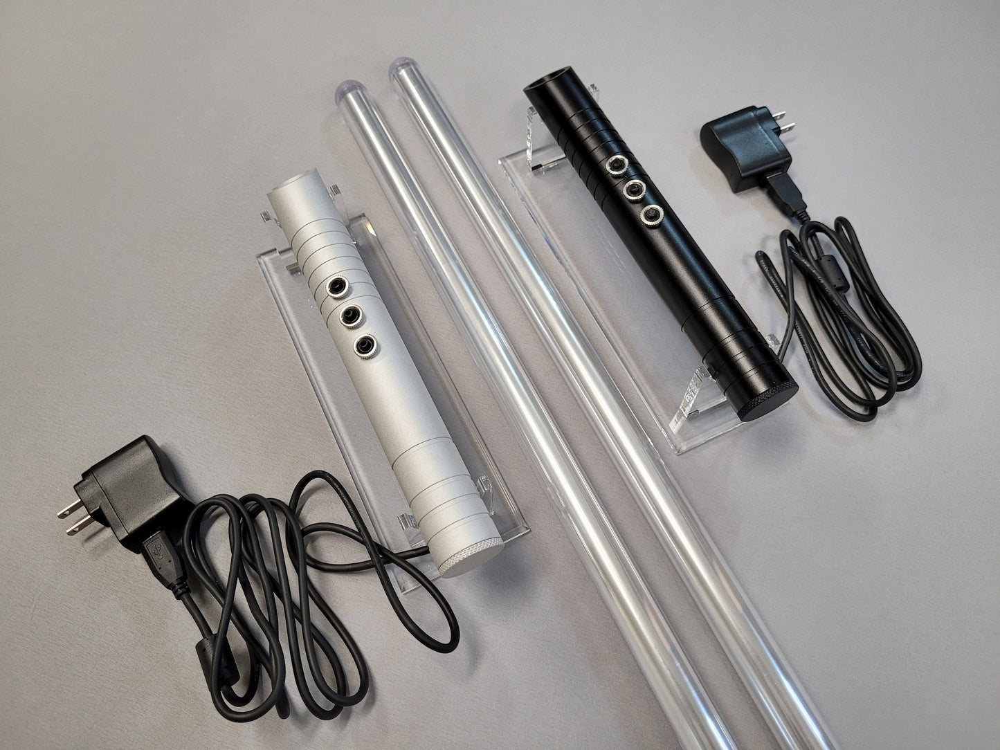 Lightsaber Color Change RGB Lightsaber Lamp Aluminum Hilt 7 Colors in one Star Wars Gift Bossaber Lamp Light wall Plug and USB "The Raver"