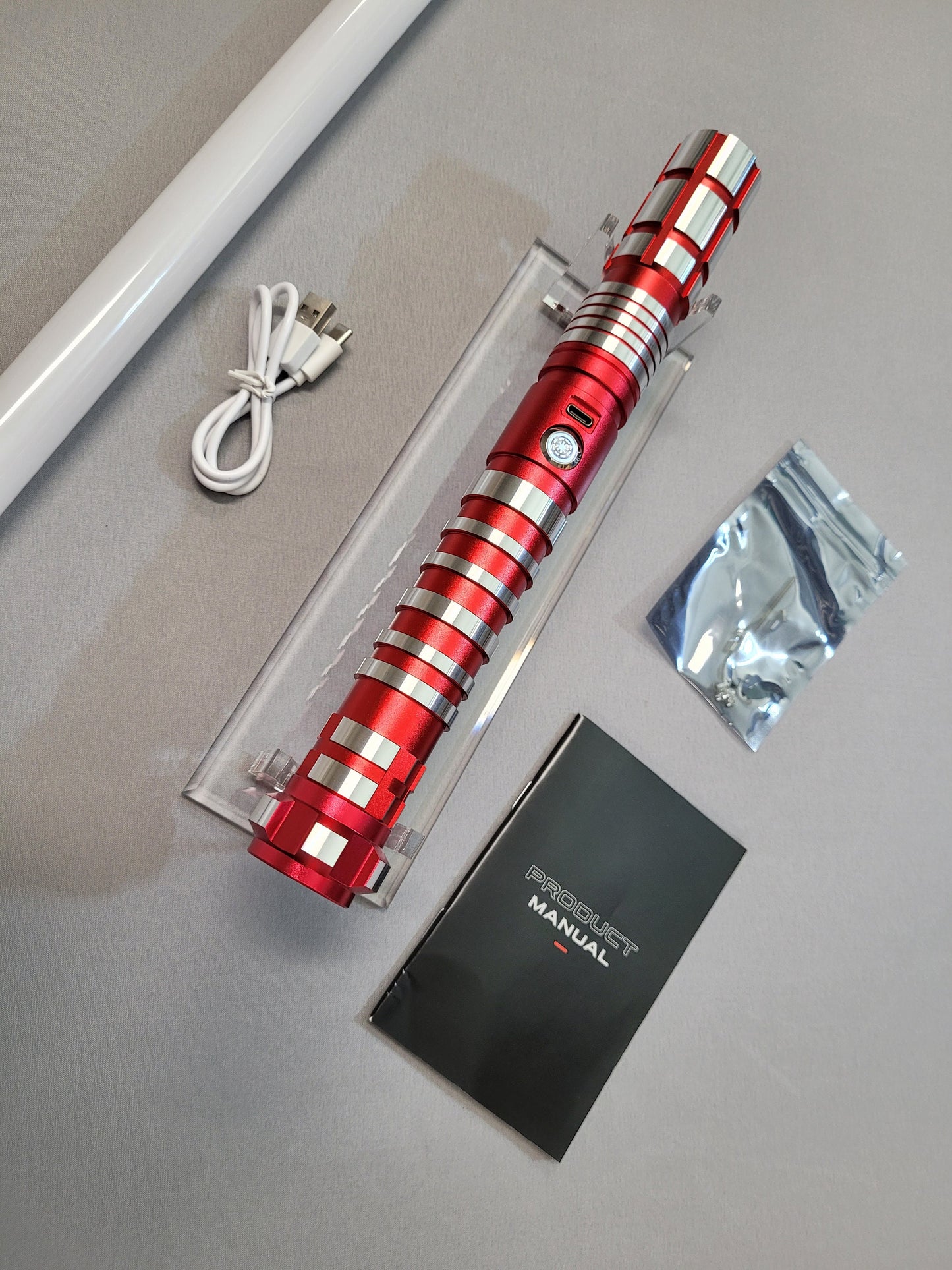 Color Changing Lightsaber with Sound – "Ruby" Bluetooth able, Extremely Durable, Attractive Hilt, Aluminum Hilt, RGB, Star Wars Bossaber