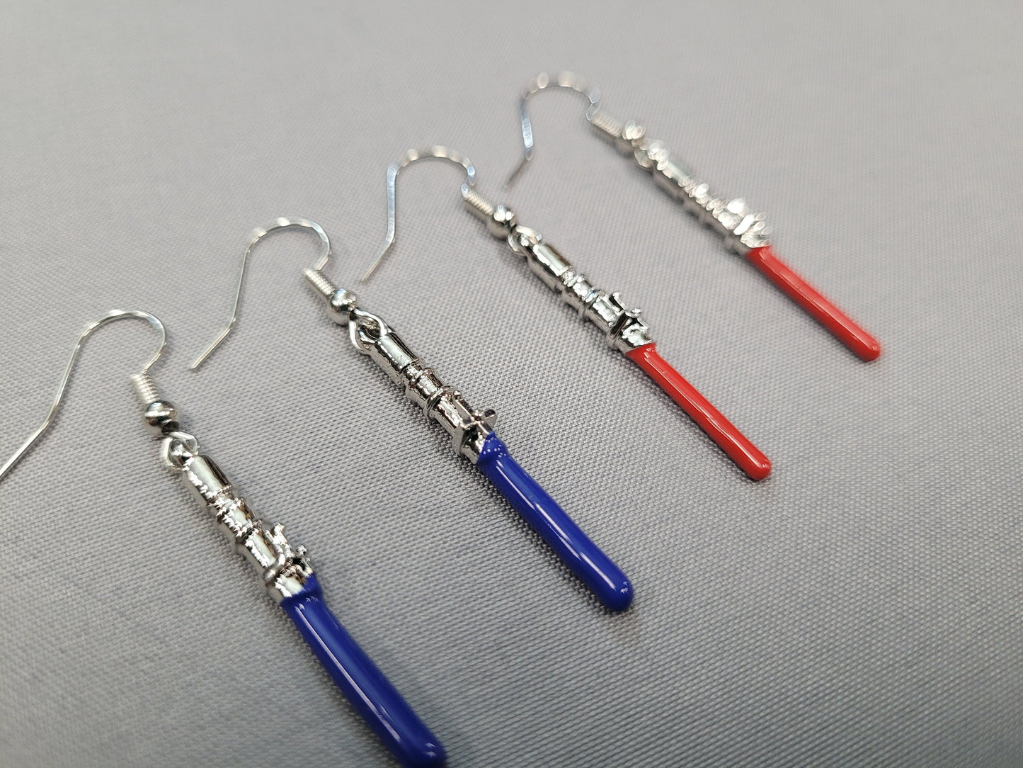 Lightsaber Earrings Red and Blue Dark Side Light Side Sith Jedi Star Wars Gift Bossaber