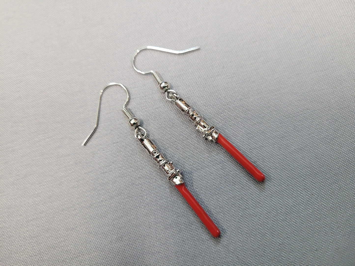 Lightsaber Earrings Red and Blue Dark Side Light Side Sith Jedi Star Wars Gift Bossaber