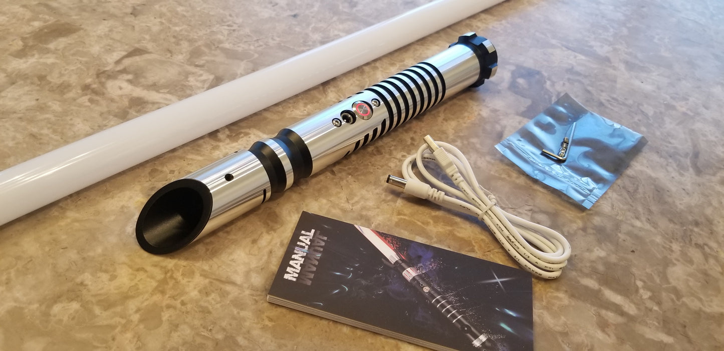 Color Changing Lightsaber with Sound The Fanuc Saber – Extremely Durable, Attractive Aluminum Hilt, Rounded Shaped Emitter, RGB, Star Wars Bossaber