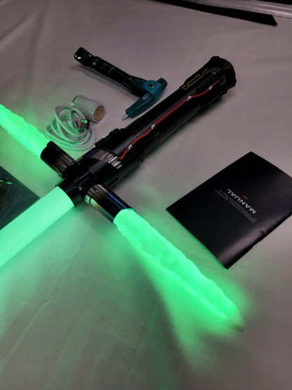 Kylo Ren Pixel Saber with SD Card, Bluetooth Color Change Lightsaber RGB Multi Sound and So Much More Bossaber 30 plus sound fonts – Attractive Hilt, Aluminum Hilt, RGB, Bossaber