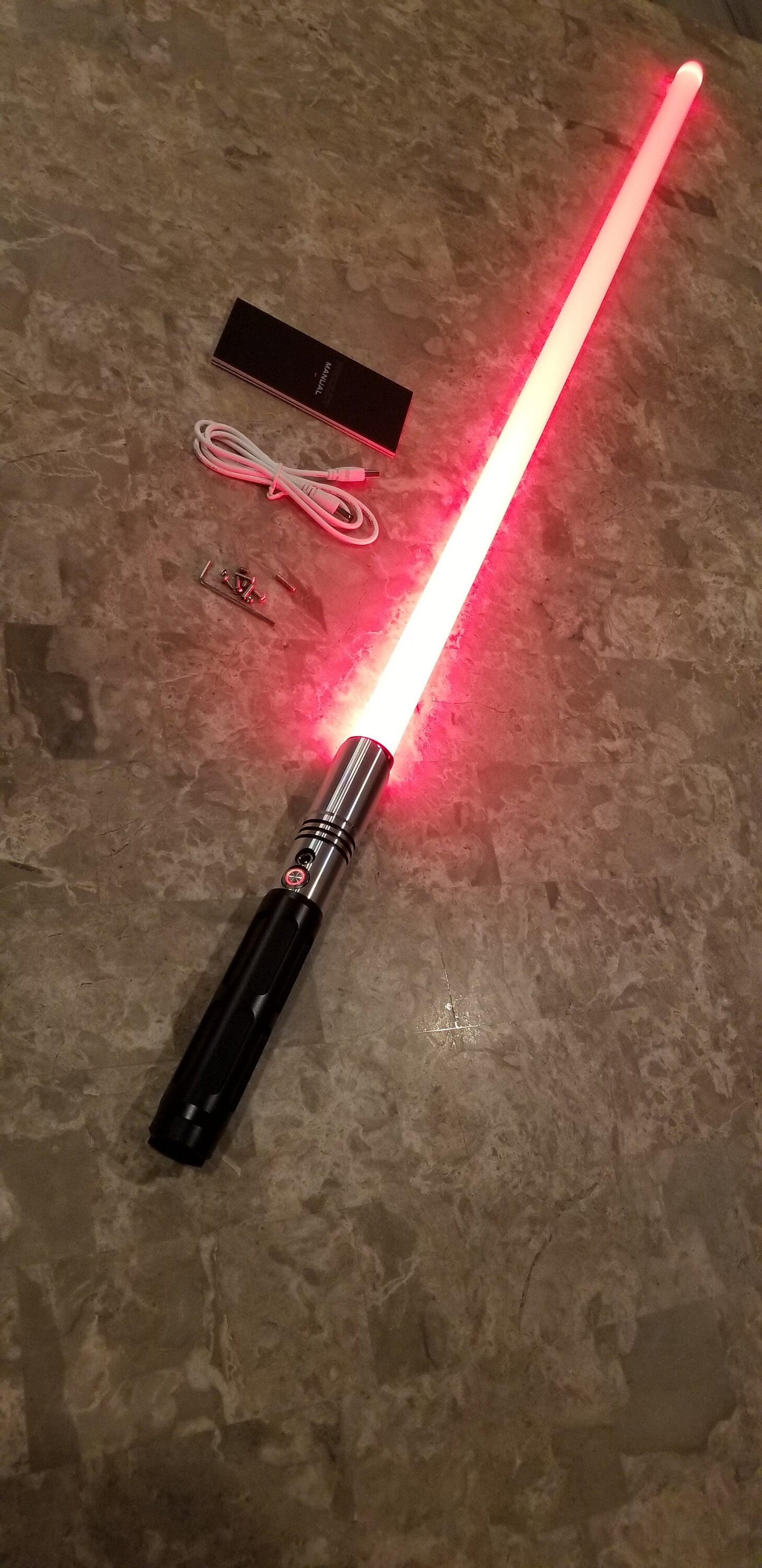 Lightsaber Any Color 16 Sound Bluetooth Durable Attractive Black Aluminum Light Saber Hilt Jedi Sith RGB Star Wars Gift Bossaber "Aurora"