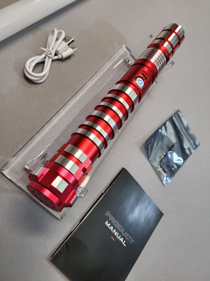 Color Changing Lightsaber with Sound – "Ruby" Bluetooth able, Extremely Durable, Attractive Hilt, Aluminum Hilt, RGB, Star Wars Bossaber