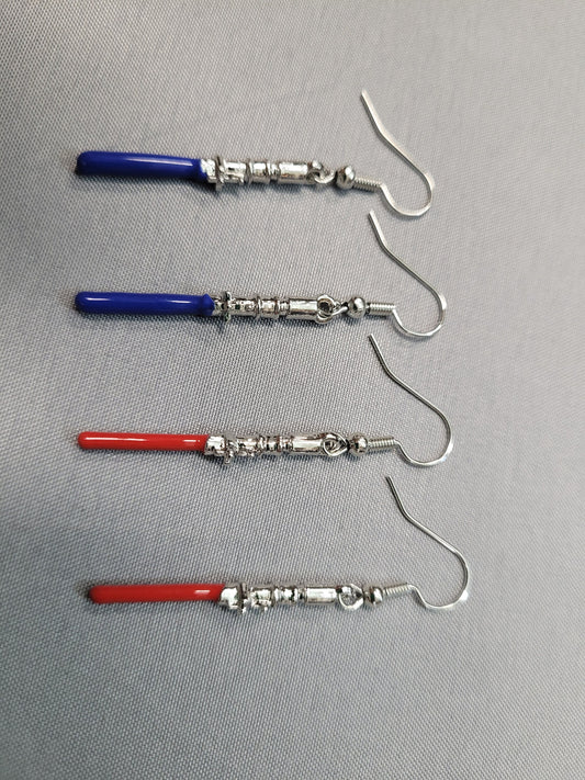 Lightsaber Earrings Red and Blue Dark Side Light Side Sith Jedi Star Wars Gift Bossaber