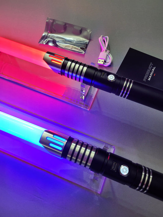 Double Color Changing Lightsabers X2 with Sound – Extremely Durable, Attractive Hilt, Aluminum Hilt, The Trinity , RGB, Star Wars Bossaber
