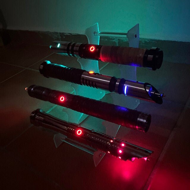 Lightsaber Display Stand Acrylic Lightsaber Stand Holder Extremely Durable Light Saber Rack Holds 4 Sabers Star Wars Bossaber
