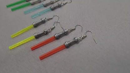 Lightsaber Earrings Red Blue Green Yellow Dark Side Light Side Sith Jedi Star Wars Gift Bossaber